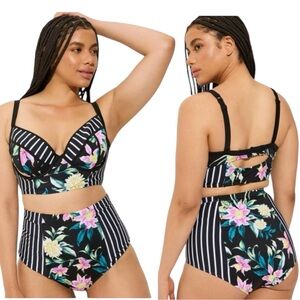 TORRID 2-Piece Swimsuit High Waist Shoreline Marble Size 2‎ US 18-20